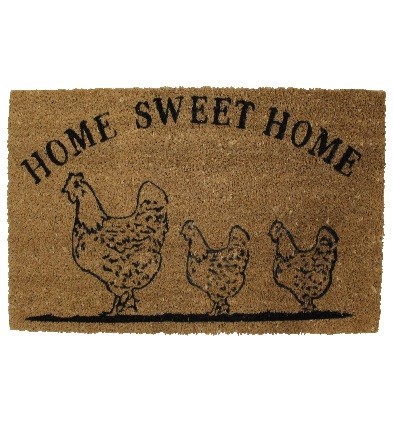 Hen print doormat natural 45x75cm