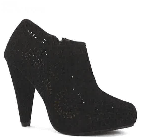 Savida Black Jewel Cut Out shoe boot