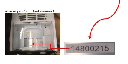 Dimplex Dehumidifier Serial No.