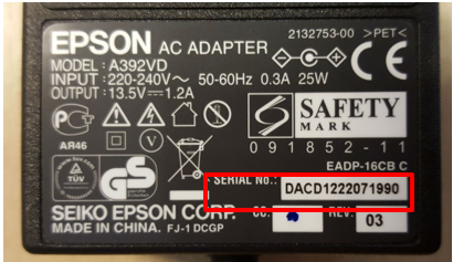 Epson AC adapter for scanner