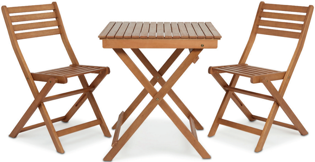 B&amp;Q recalls Angelina wooden 2 seater bistro table and 