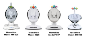 MamaRoo Model 4M-005, MamaRoo Model 1026, MamaRoo 1037, and RockaRoo Model 4M-012