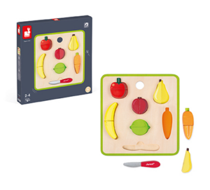Children's magnetic puzzle in the shape of fruits and vegetables