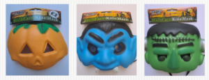 This image shows 3 variations of Halloween masks.