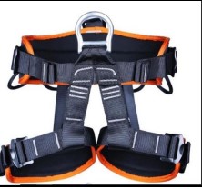 This image shows a black and orange TUPA climbing harness outdoor rock-climbing harness protect waist safety harness half body harness.