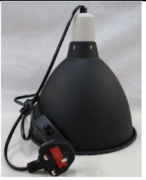 This image shows a black Nomoy pet reptile heat lamp.
