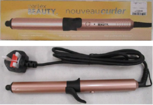 This image shows a pink Cortex Beauty hair curler.