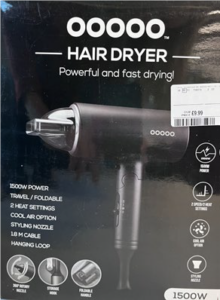 Image shows OOOOO Hairdryer