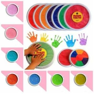 A multicolour finger paint inkpad