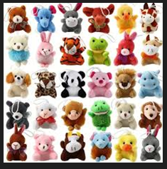 Image shows colourful animal soft toys