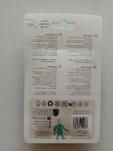 the packaging containing product details of the soother clips
