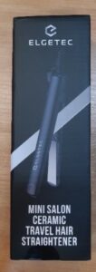 Image shows Travel Hair Straightener box.