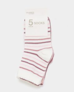 Baby Girls 5 pack of socks in pink marl