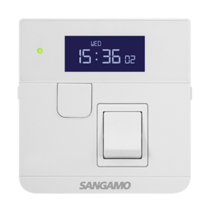 Image Shows The white variant of the Sangamo Powersaver heating control product