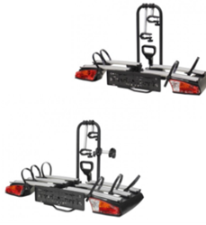 a bike carrier structure that holds 2 and 3 bicycles