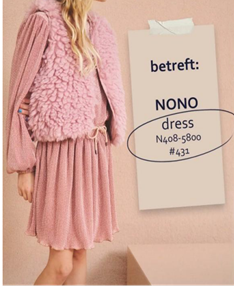 Pink children's long sleeve dress with corded waist