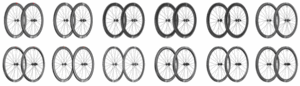 Twelve pairs of DT Swiss Wheels