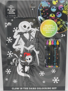 Glow in the Dark Colouring Set (Nightmare Before Christmas) with crayons and colouring sheets