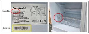 GoodHome Integrated Fridge Freezers label