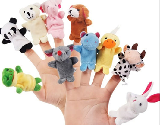 10 Mini Plush Finger Dolls for Kids