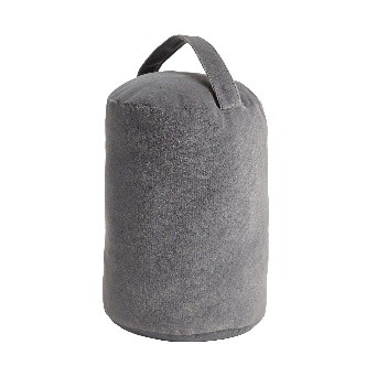 Velvet Cylinder Doorstop Grey